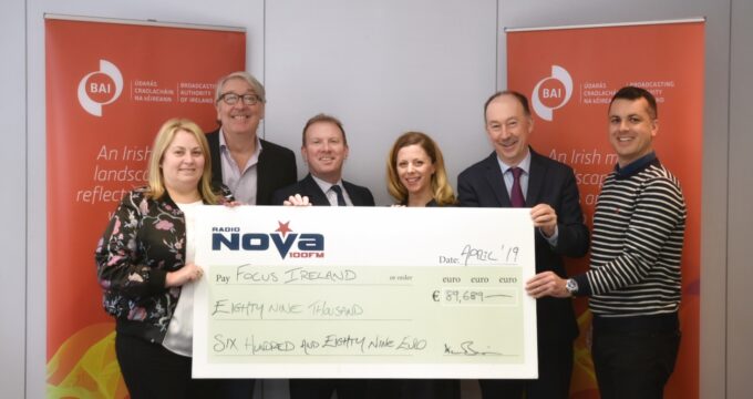 NOVA Presents Cheque for €89,689 to Focus Ireland